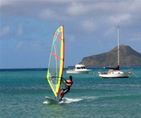 Wind Surfing in Oualie Bay