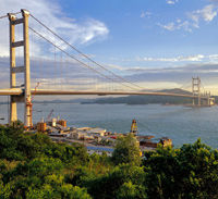 Western Shoreline of Hong Kong and Tsing Ma Bridge Cruise