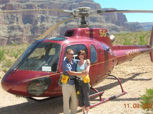 The helicopter at the Grand Canyon Grand Canyon All American Helicopter Flight