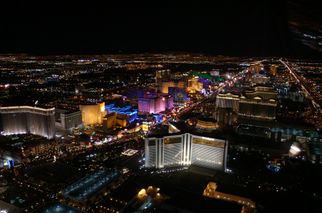 View looking south down the Las Vegas Strip Vegas Night Strip Helicopter Flight