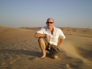 Steve Chapman at the top of the dunes 4x4 Desert Wonder Safari - Sandboarding, BBQ Dinner and Bellydancer