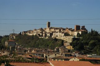 Medieval town from the road Siena and San Gimignano Full Day Tuscany Tour from Florence