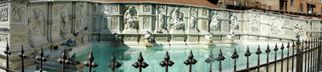 Sienna fountain in square Siena and San Gimignano Full Day Tuscany Tour from Florence