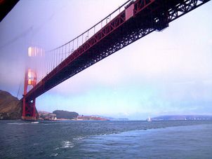 Going under the Golden Gate bridge San Francisco Champagne Brunch Cruise
