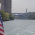 The veiw from the stern of the boat Manhattan Island Cruise