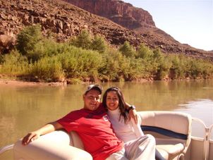 Part of the time we spent on the boat after the helicopter tour Grand Canyon West Rim Combo: Luxury SUV, Helicopter and Boat