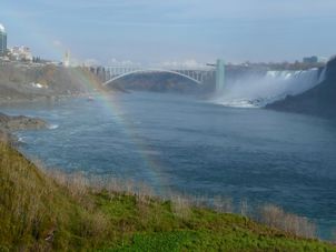 Rainbow Niagara Falls from New York by Air