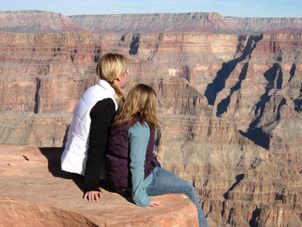 Sitting on the edge... Grand Canyon Skywalk, West Rim and Hoover Dam Motorcoach Tour