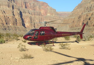 Helicopter taking off! Grand Canyon All American Helicopter Flight