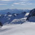 View from Mont Blanc terrace Chamonix and Mont Blanc