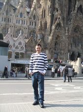 Me outside La Sagrada Familia Barcelona Card with Guidebook