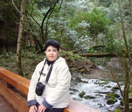 Amanda in the woods Muir Woods and Wine Country Minivan Tour