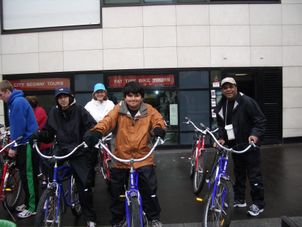 Heading out on our bike tour of Versailles Versailles Biking Tour