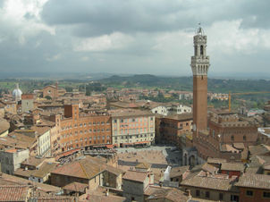Piazza del Campo Siena and San Gimignano Full Day Tuscany Tour from Florence