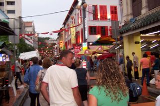 Street in Singapore's Chinatown Trishaw Ride and Dinner in Singapore's Chinatown plus Bumboat