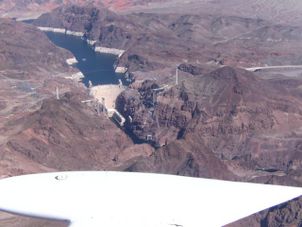 Hoover Dam from the plane Grand Canyon West Rim Air Adventure