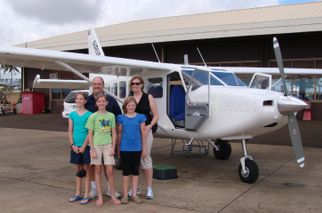 Family Pre-takeoff Entire Kauai Island Air Tour
