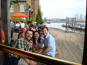 Enjoying a pint on tour! London Bicycle Tour - East, West or Central London