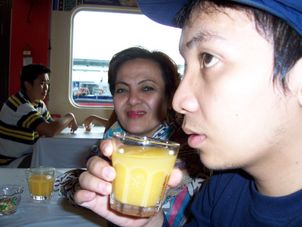 My brother and my mum Imperial Cheng Ho Singapore Harbour Dinner Cruise