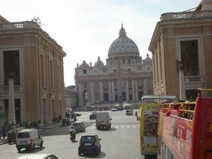 Vatican from the top of the bus Rome Hop On Hop Off Double Decker Bus Tour